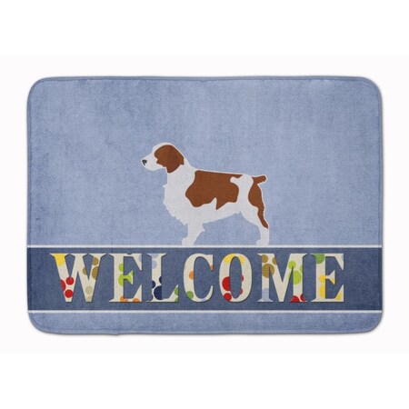 Carolines Treasures Welsh Springer Spaniel Welcome Machine Washable Memory Foam Mat BB5504RUG